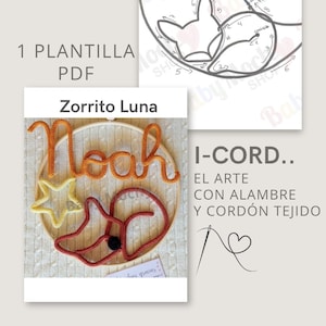 PDF Pattern Moon Fox, Figures with Wire, Woven Cord, PDF Pattern, Woven Cord Pattern, I Cord, Patterns, Wall Decoration, Deco