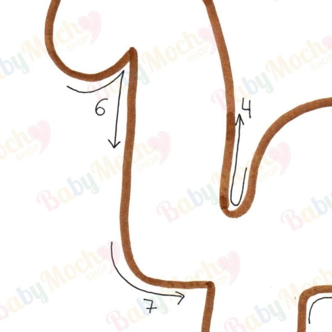 Bronatsaurus Chart Pattern Brontosaurus I-cord PDF Pattern | Dinosaur Nursery Decor Template ...