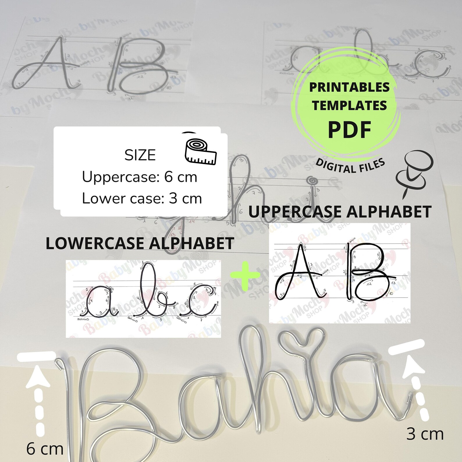 Letters 6cm & 3cm, Wire Name Patterns, Printable Letter Templates for ...