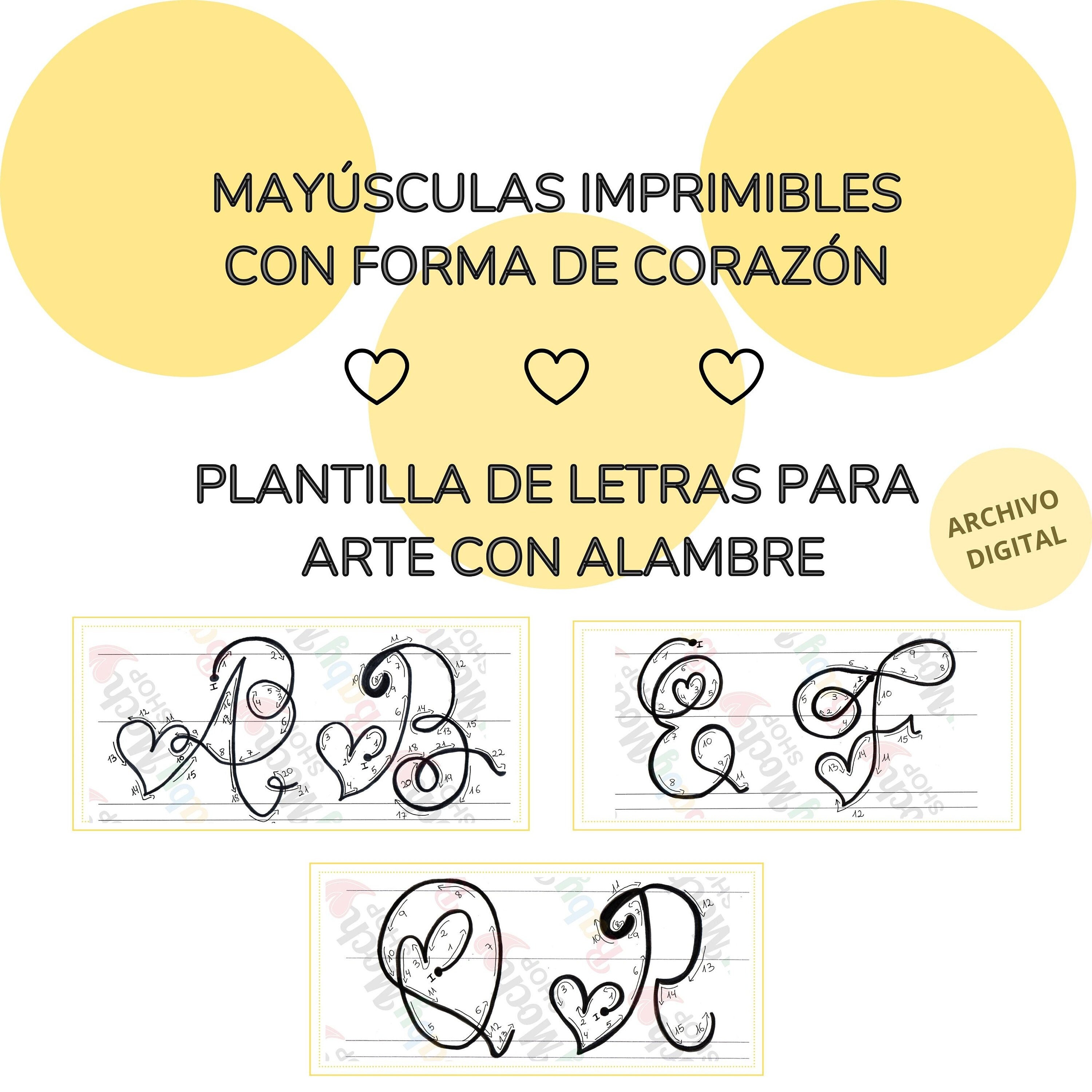 Printable Capital Letters Heart Shape Alphabet Templates - Etsy