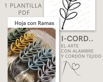 Tricotin Leafy Branch Template – Digital PDF Pattern for DIY Yarn Wall Art, Botanical Nursery Decor, Handmade Craft Projects