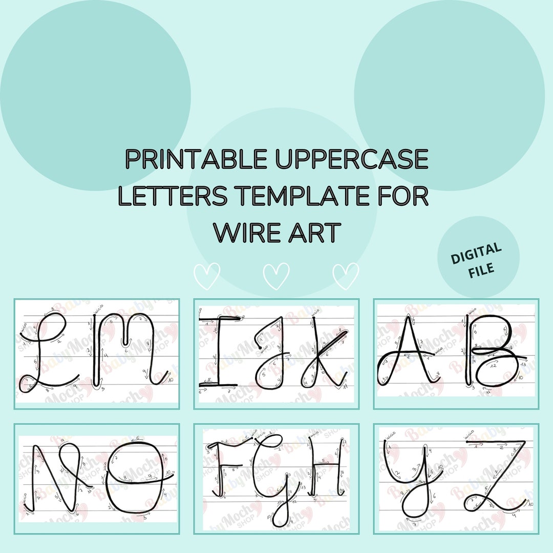 Uppercase Letter Pattern for Wire Art Wire Name Patterns Uppercase