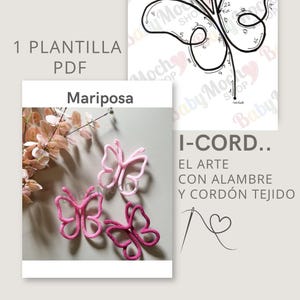 Schmetterling PDF-Muster, Drahtfiguren, gewebte Kordel, PDF-Muster, gewebtes Kordelmuster, I-Cord, Muster, Wanddekoration, Deko