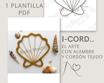 Plantilla Tricotin Concha Marina PDF - Patrón Digital DIY Decoración Costera Infantil, Boho, Arte de Pared, Molde Tricotin, Cordón Tejido