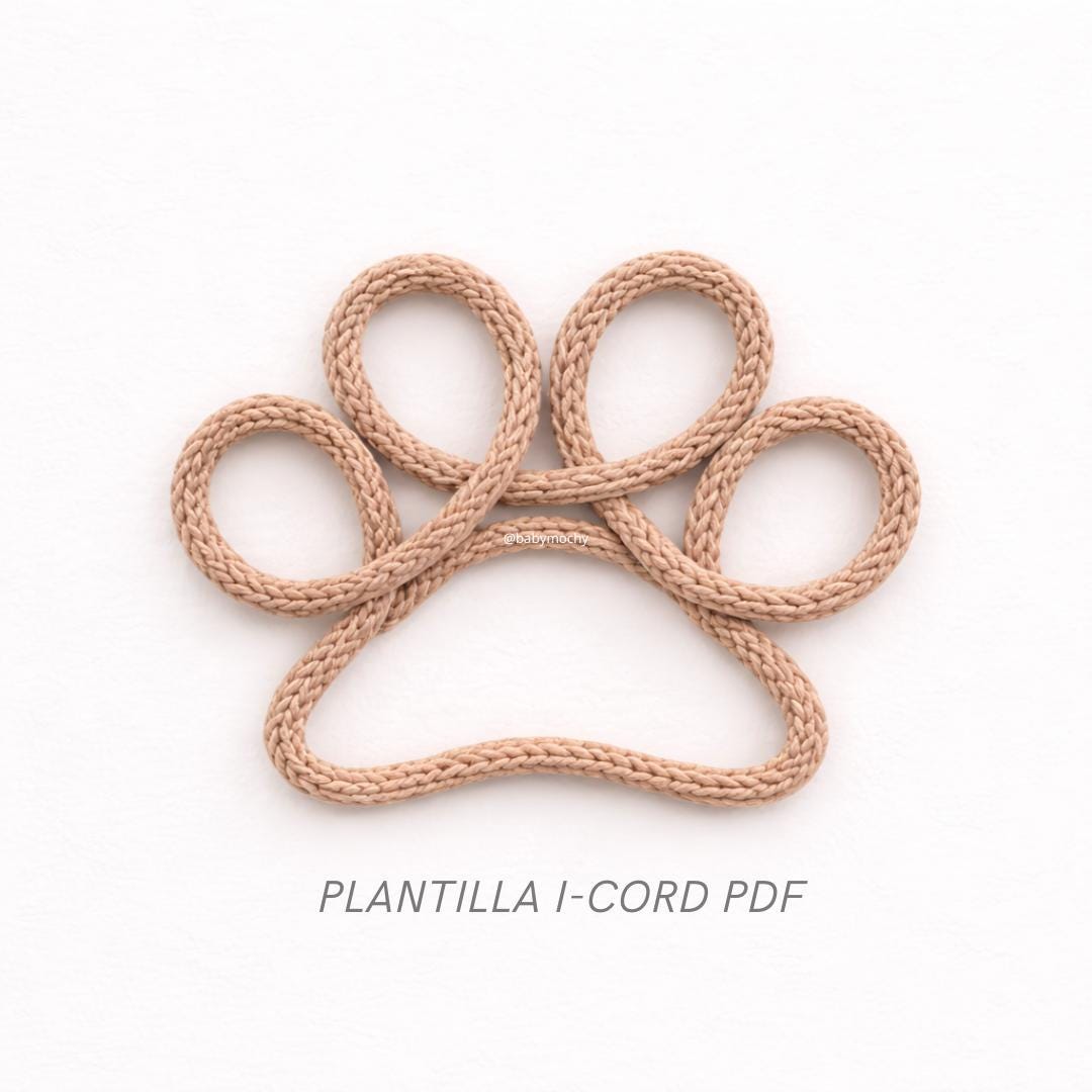 Dog Paw I-cord PDF Pattern | Pet Wall Decor Template | Handmade Dog ...