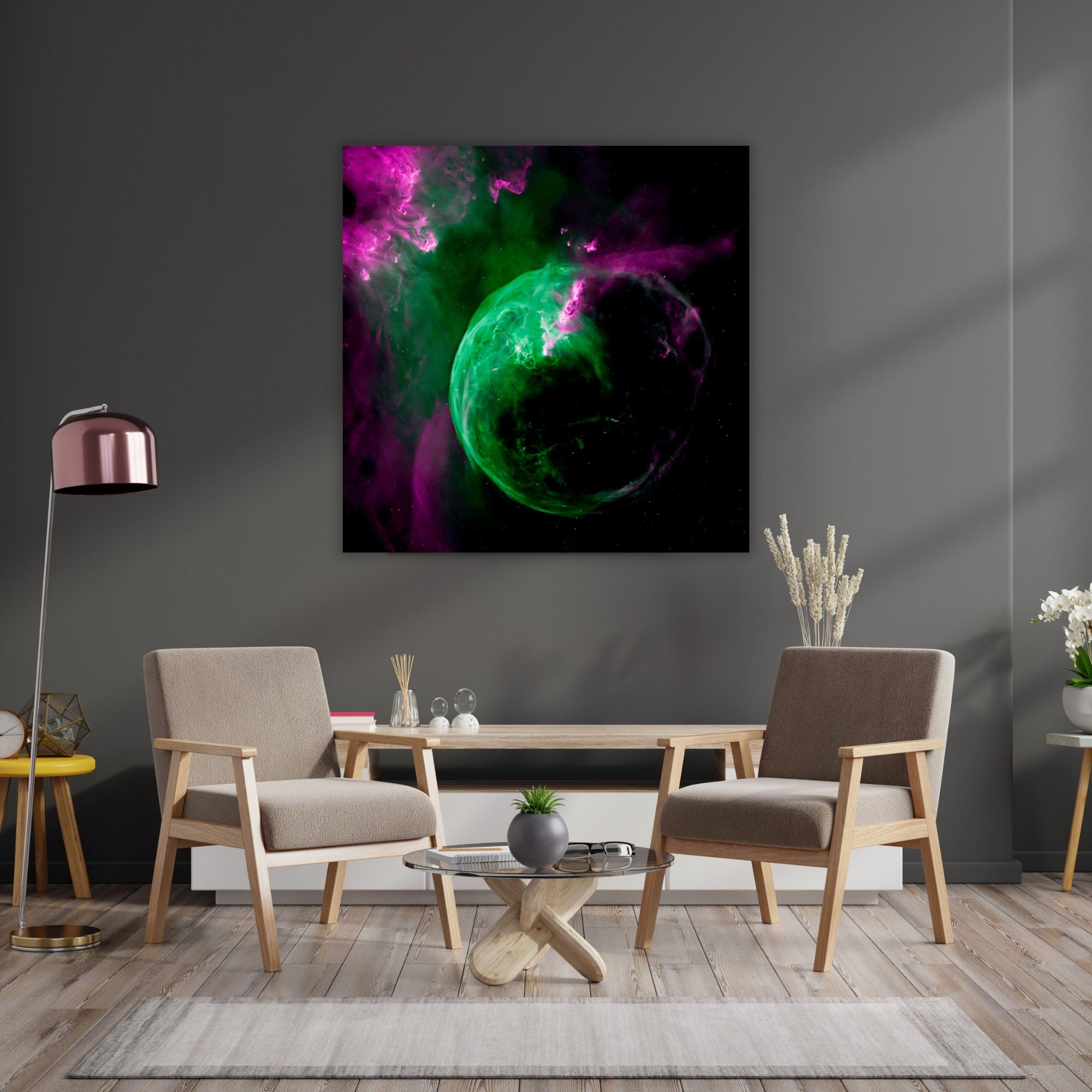 Tableau Paysage Espace, Nébuleuse, Astronomie, Aurores Boréales, Passionné de L'espace, Cadeau Pour 