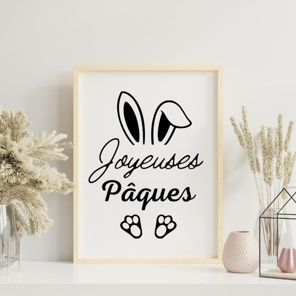 Joyeuses pâques svg - happy easter svg - happy easter french svg - easter rabbit svg - lapin de pâques svg - svg français -