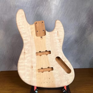 Offset Bass Body – NOS – Colorful Figured Maple Top / Walnut Accent /Solid One Piece Brazilian Mahogany Back – Unfinished – Luthiers - R24