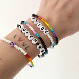 Personalised Beaded Rainbow Bracelet