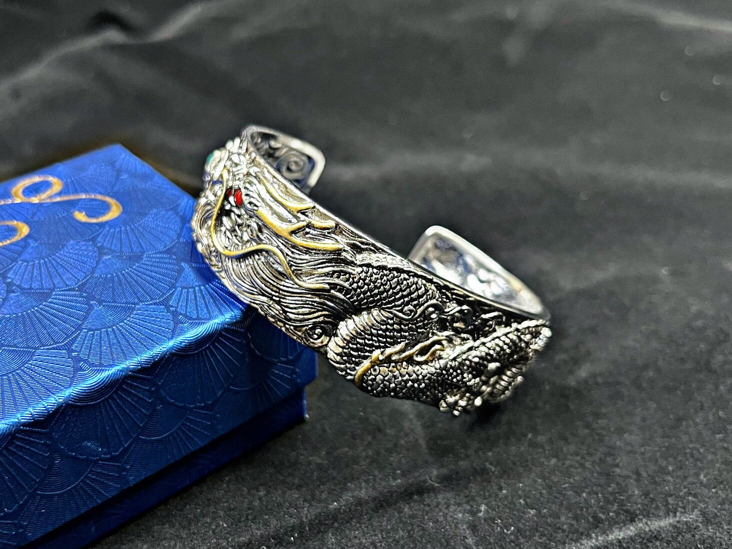 Handmade Asian Zodiac Dragon Bracelet Brown Tiger Eye Sterling Silver -  GEM+SILVER