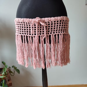 Handmade Crochet Fringe Skirt – Mesh Tassel Pareo Up for Vacations & Beach Days
