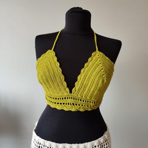 Handmade Crochet Bustier Crop Top - Boho Bralette