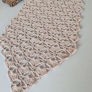 Handmade Crochet Cotton Lace Table Runner -  Boho Wedding Decor
