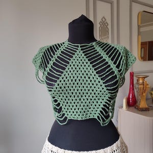 Handmade Crochet Crop Top – Handmade Cotton Summer Beachwear