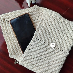 Handmade Crochet Clutch Bag – Classic Envelope Clutch