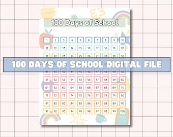100 Days of School Digital File