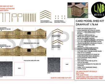 HO/OO 1:76 Scale Model Railway Models Garden Shed Downloadable Kit