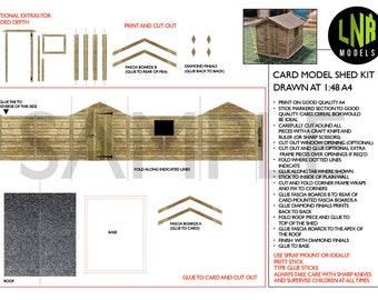 0 Gauge 1:48 Scale Model Railway Models Garden Shed Downloadable Kit
