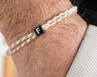 Perlenarmbänder für Paare - Partner Armband mit Gravur - Personalisierte Text Armbänder - Freundschaftsarmbänder - Geschenkideen für Partner