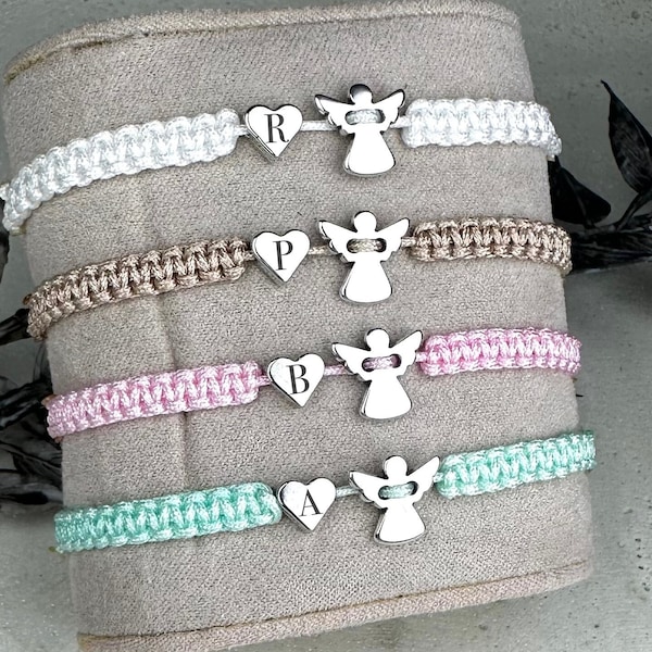 Brassard Engel - Kommunion Geschenk Mädchen - Brassard Konfirmation - Schutzengel - Firmung Armband - Taufarmband Mädchen - personalisiertes