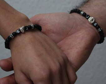 Partnerarmband – Perlenarmband -  Freundschaftsarmband – Handgemachte Paar Armbänder – Armbänder mit Buchstaben – Partner Schmuck