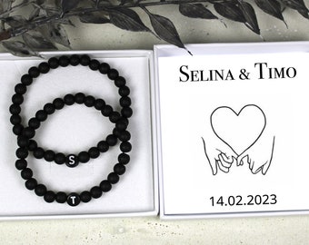 Partnerarmband inkl Box・Valentinstag Gift für Sie・Jahretag Gift für Sie・Gravur Armband・Geschenk für Freund