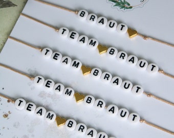 Team Braut Team Bride - JGA Armbänder - Armband Junggesellinnenabschied - Freundschaftsarmbänder - Trauzeugin - Junggesellenabschied