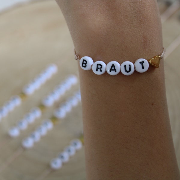Team Bride Team Bride - Bracelets JGA - Bracelet Enterrement de vie de jeune fille - Bracelets d’amitié - Demoiselle d’honneur - Enterrement de vie de garçon