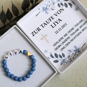 Armband personalisiert mit Namen zur Taufe - Taufgeschenk - Taufgeschenk junge - Taufgeschenk Mädchen - Taufkarte - Taufeinladung - Taufe