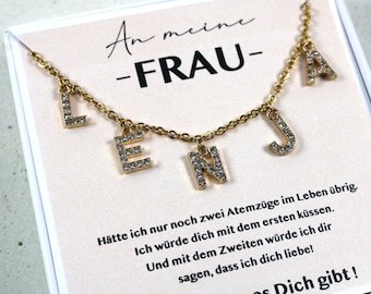 Buchstabenkette inkl Box •  Weihnachtsgeschenk für Frau Freundin  •  Kette mit Namen •  Kette mit Wunschnamen  • Namenskette