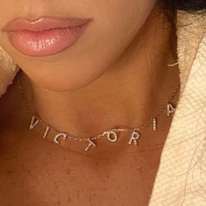 Buchstabenkette Namenskette Halskette Damen Kette mit Namen Kette mit Wunschnamen Bild 1