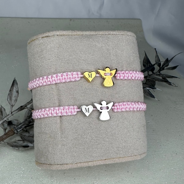 Personalisiertes Schutzengel Armband in Silber - Einzigartiges Geschenk zur Taufe, Kommunion und Konfirmation für Mädchen - personalisiert