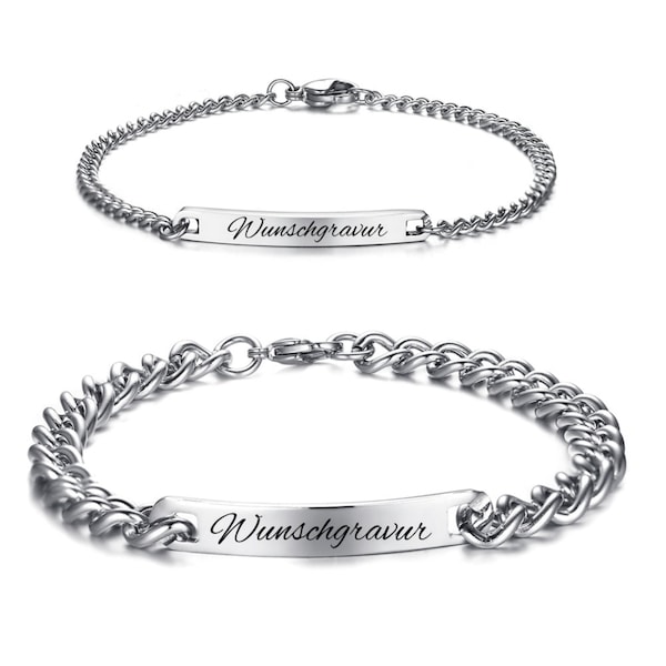 Paar-Armbänder – Partner-Silberkette Armband – verstellbare Paar Armbänder – Armbänder mit Buchstaben – Partner Schmuck Geschenk Ideen