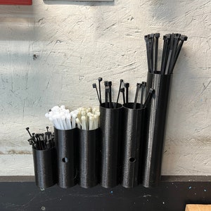 Wall mounted zip tie cable tie organizer
