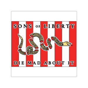 Adesivo Die Mad Sons of Liberty, Adesivo in vinile quadrato, Adesivo antifascismo, Adesivo Join or Die, Regalo di sinistra, Adesivo politico, Veterano