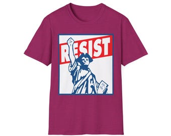 Resist! Statue of Liberty graphic t-shirt Sons of Liberty Join or Die Mad About It resistance tee veteran owned