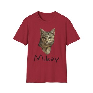 Mikey Kitten Shirt, Light Shirt with Black Lettering, Cat Lover Gift, Cat Themed Gift, Cats Against Trump Tabby Cat T Shirt, Veteran Owned image 10