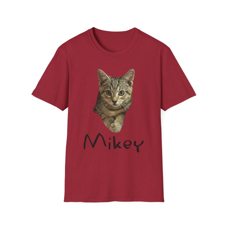 Mikey Kitten Shirt, Light Shirt with Black Lettering, Cat Lover Gift, Cat Themed Gift, Cats Against Trump Tabby Cat T Shirt, Veteran Owned image 10