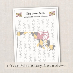 Personalized Missionary Countdown Tracker: Custom LDS Mission Map (Printable PDF)