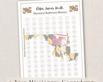 Personalized Missionary Countdown Tracker: Custom LDS Mission Map (Printable PDF)
