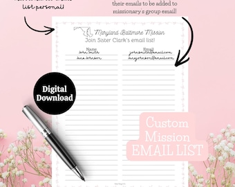 Personalized Missionary Email List (Sisters)