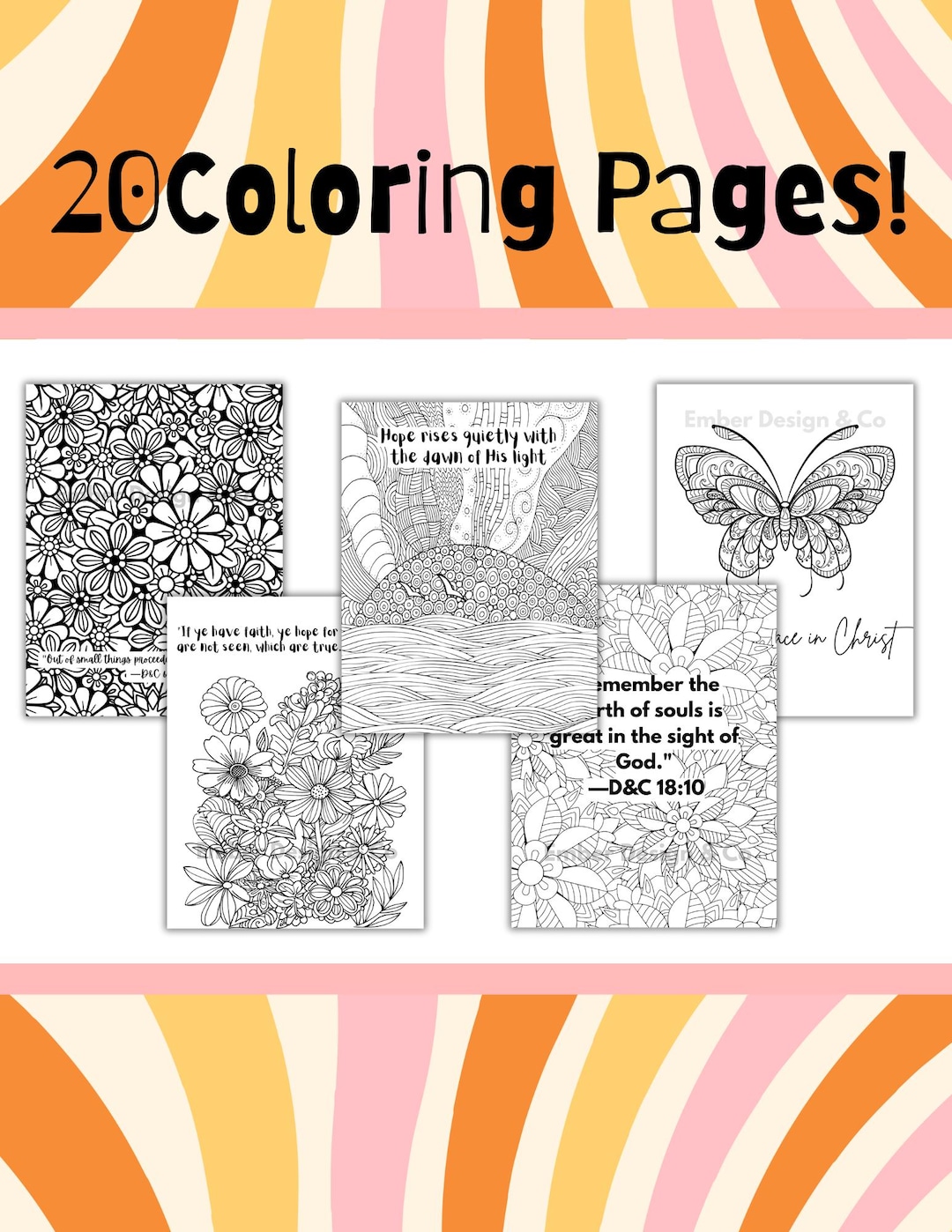 LDS Adult Coloring Pages| Instant Download |mindfulness &amp; Scripture ...