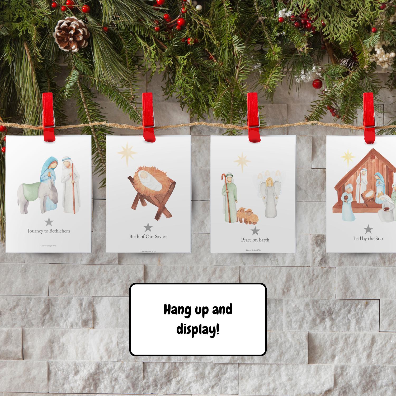 Nativity Story Cards | 5x7 Printable Scripture Cards for Christmas - Etsy