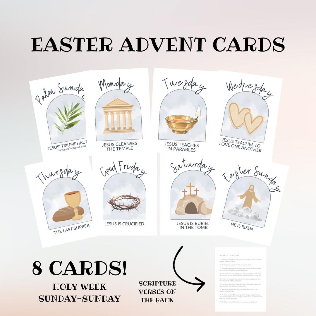 Holy Week Scripture Cards – Christ-centered Easter Advent Decor - Etsy