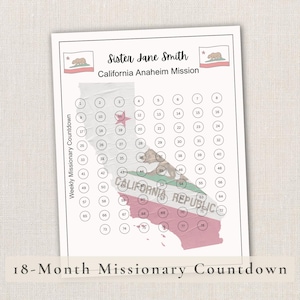 Personalized LDS Missionary Countdown Tracker: Custom Map & Flag (PDF)