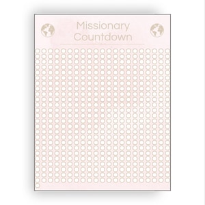 18 Month Missionary Countdown Printable- Daily Tracker for LDS Sisters- Instant Download PDF
