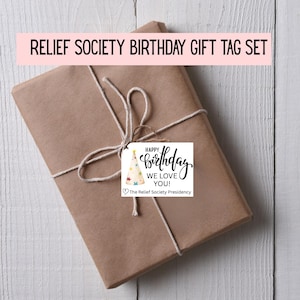 Relief Society Birthday Gift Tags – Printable LDS Ministering Gift (Digital Download)