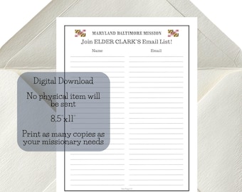 Personalized Missionary Email List (Elders)