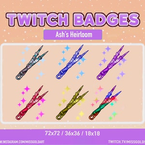Ash Heirloom Badge, Ash Badges, twitch streamers, sub badges for twitch streamers, Ash Heirloom twitch emotes for streamer