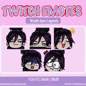 Wraith Apex Legends Emotes, Wraith emotes, twitch streamers, Emotes for twitch streamers, Wraith twitch emotes for streamers